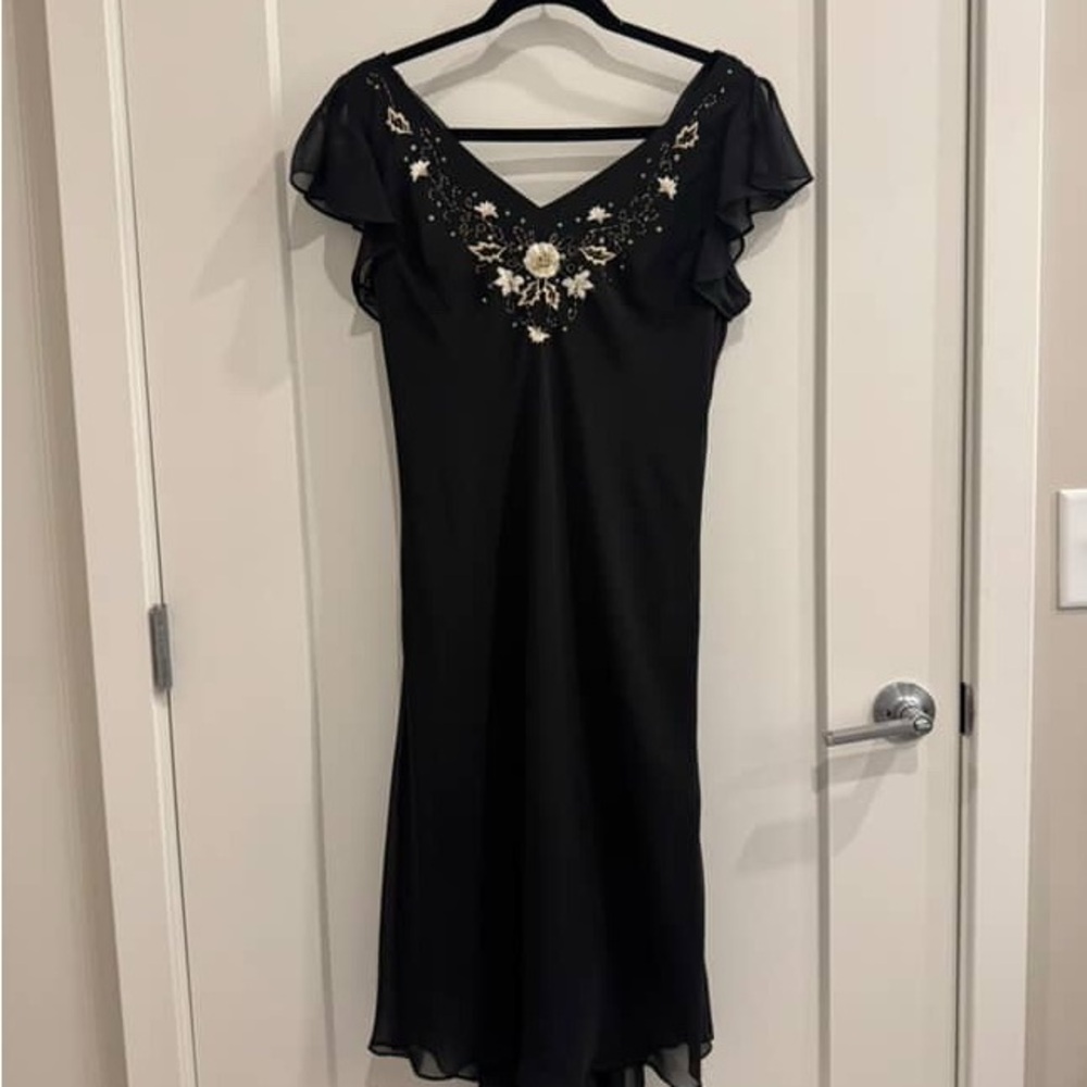 Elegant Black Embellished Dress